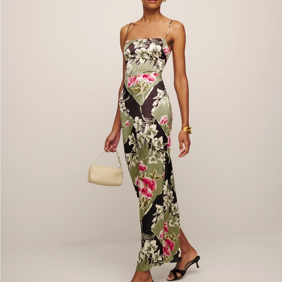 Reformation Dresses & Skirts - Reformation Slip Maxi Dress in Olive and Black